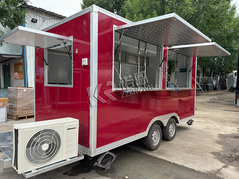 Red 4M Square Food Truck for Sale