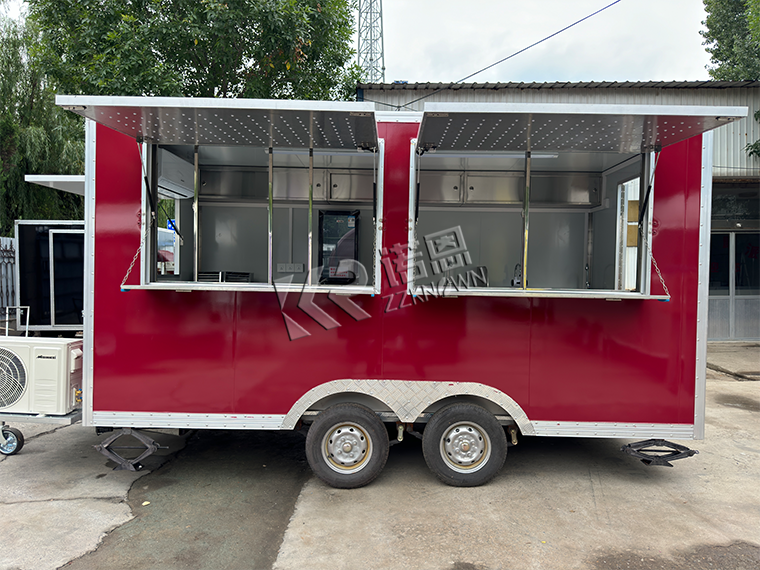 Red 4M Square Food Truck for Sale
