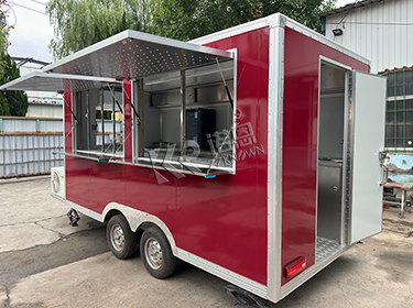 Red 4M Square Food Truck for Sale