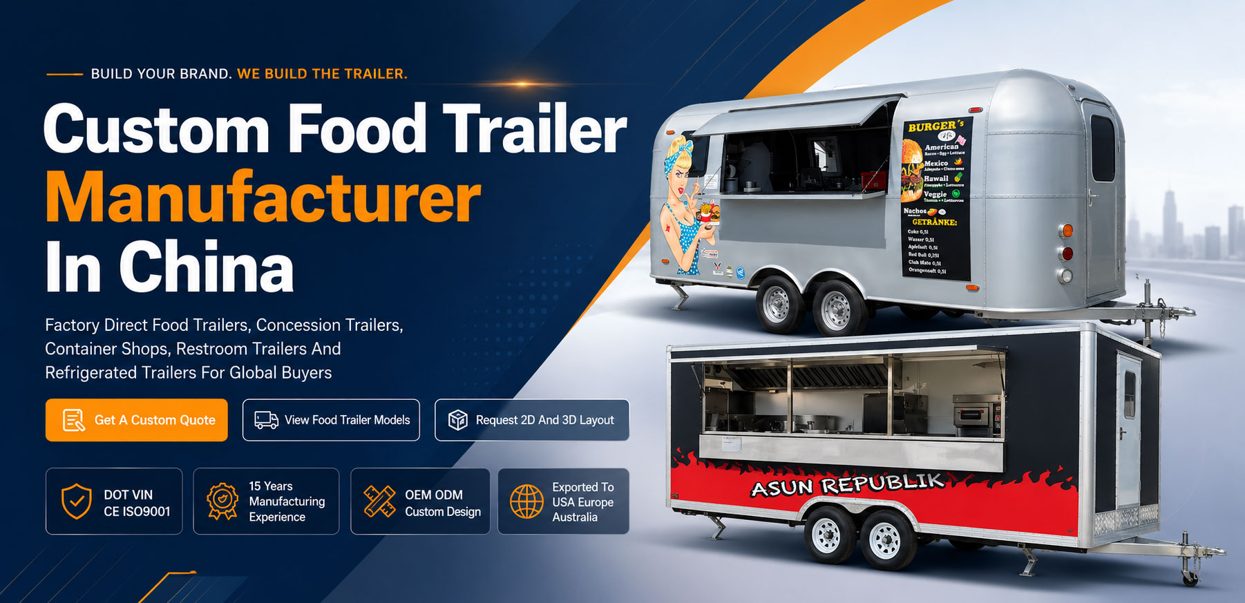 Custom Food Trailer Manufacturer In China