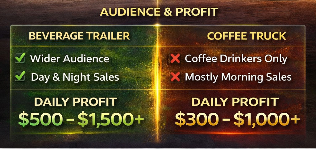 Beverage trailers are significantly cheaper to start