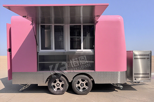 Custom Pink Stainless Steel Food Trailer