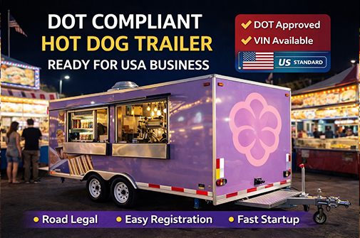 Remolque de comida para perritos quentes conforme a DOT