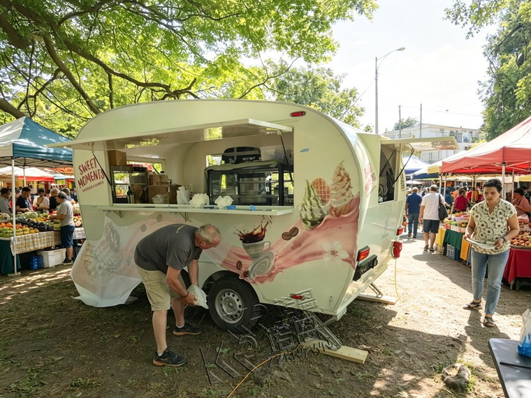 KN-CFB400 food trailer serving at an outdoor market