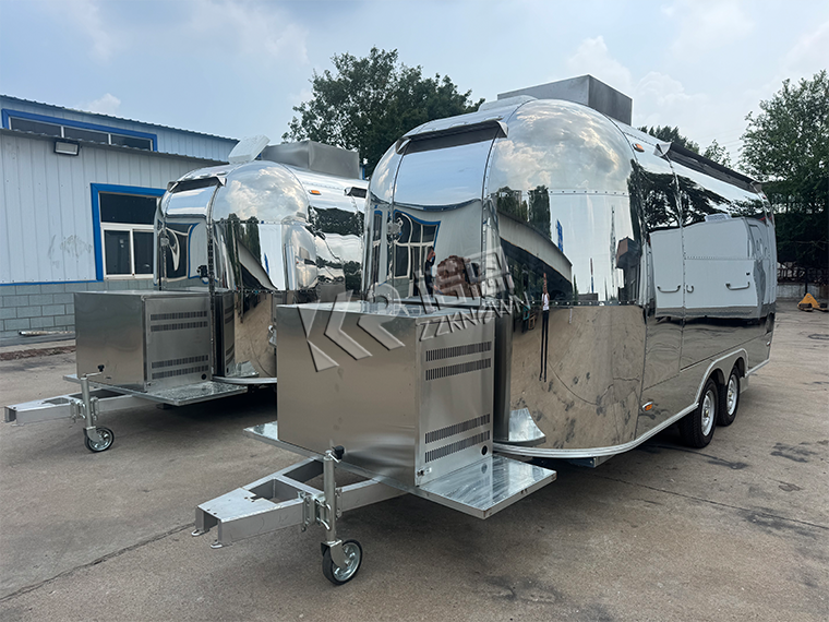 stainless steel ice cream trailer