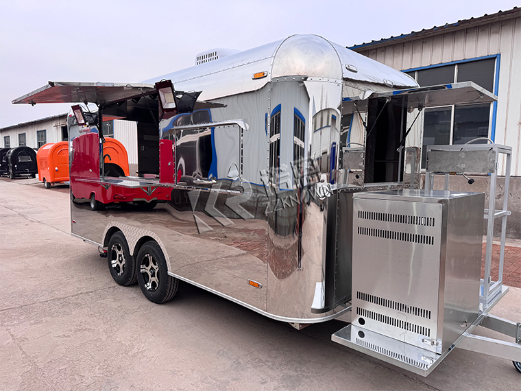 square-top food trailer