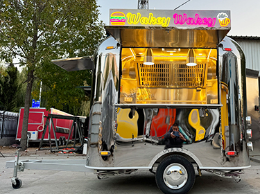 Mobile Airstream Food Van Concession Trailer With Lighted Sign
