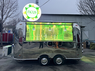 Орчин үеийн дизайн Airstream Mobile Catering Concession Food Trailer Зэвэрдэггүй ган