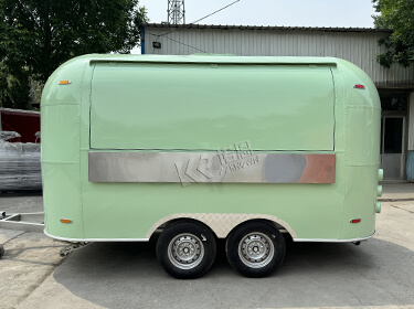 4m/13.1ft Green Stainless Steel Airflow Food Trailer For Sale With AL KO Type Chassis