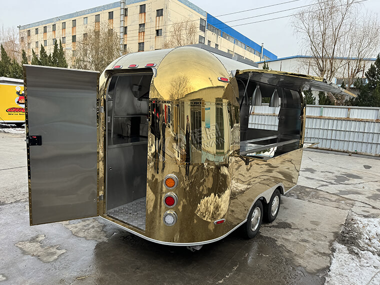 Khauta Stainless Steel Airstream Catering Trailer Food Vans For Sale