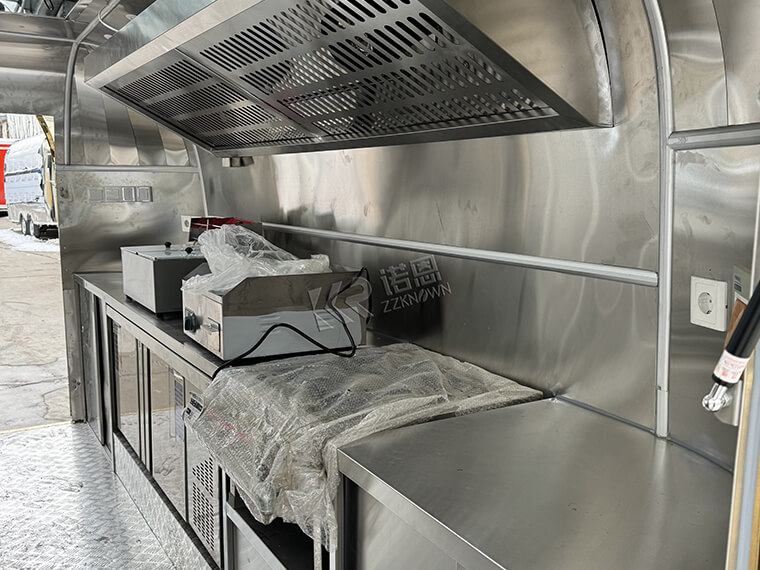 Khauta Stainless Steel Airstream Catering Trailer Food Vans For Sale