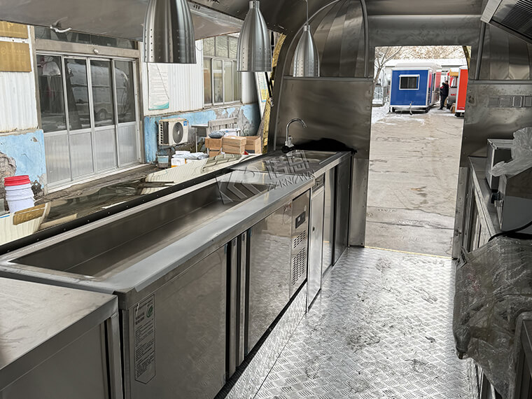 Khauta Stainless Steel Airstream Catering Trailer Food Vans For Sale