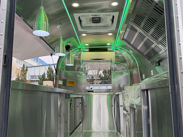 Design modern Airstream Mobile Catering Concession Remorcă alimentară Oțel inoxidabil