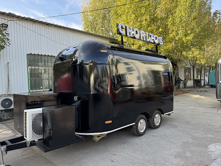 4m / 13.1ft Black Stainless Steel Spray Pente Airstream Chorizos Food Truck