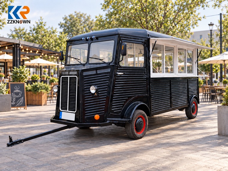 Black trailer opposite front three-quarter view