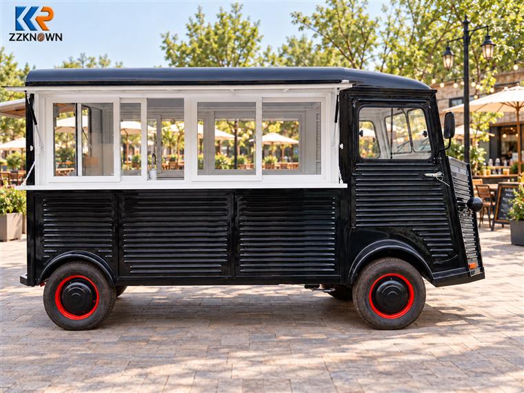 Black trailer sliding-window service-side elevation