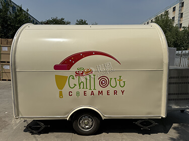 Cărucior de mâncare pentru hot-dog, cafea, remorcă mică pentru înghețată, cu mașină de gheață prăjită