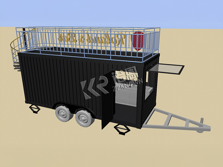 Dual-Axle Towable Mobile Container Restaurant
