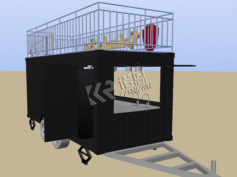 Dual-Axle Towable Mobile Container Restaurant