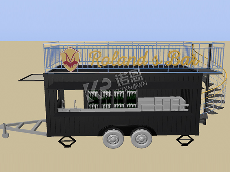 Dual-Axle Towable Mobile Container Restaurant