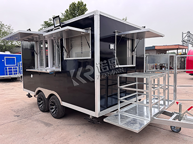 custom black fiberglass food trailer