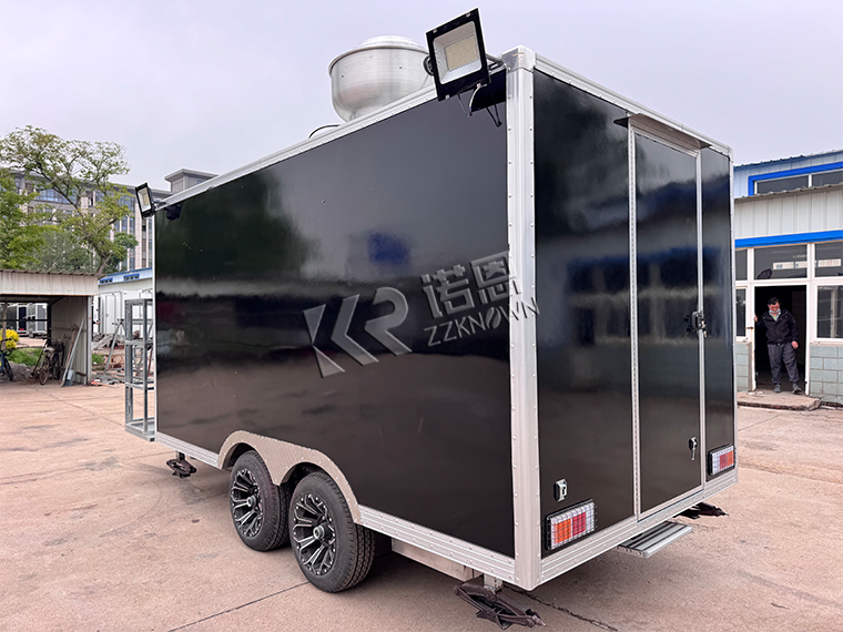 custom square food trailer