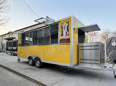 5m / 16,4 fot anpassad fyrkantig foodtruck till salu med fullständig billogotyp
