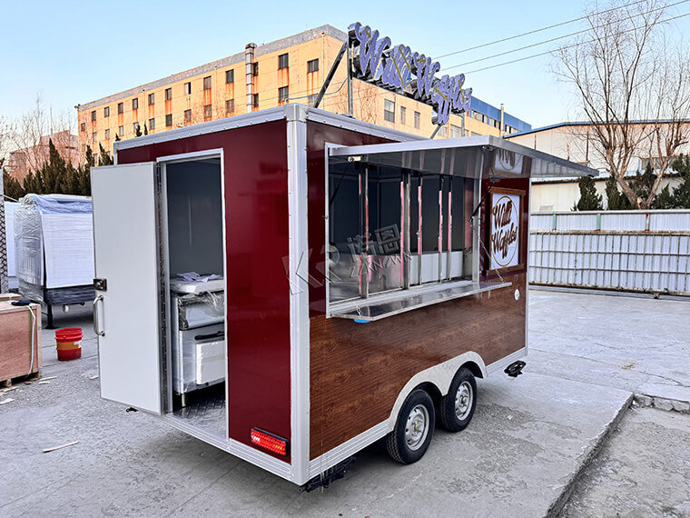 3,5m / 10,5ft Anpassad fyrkantig matvagn till salu med ljusskylt och logotyp