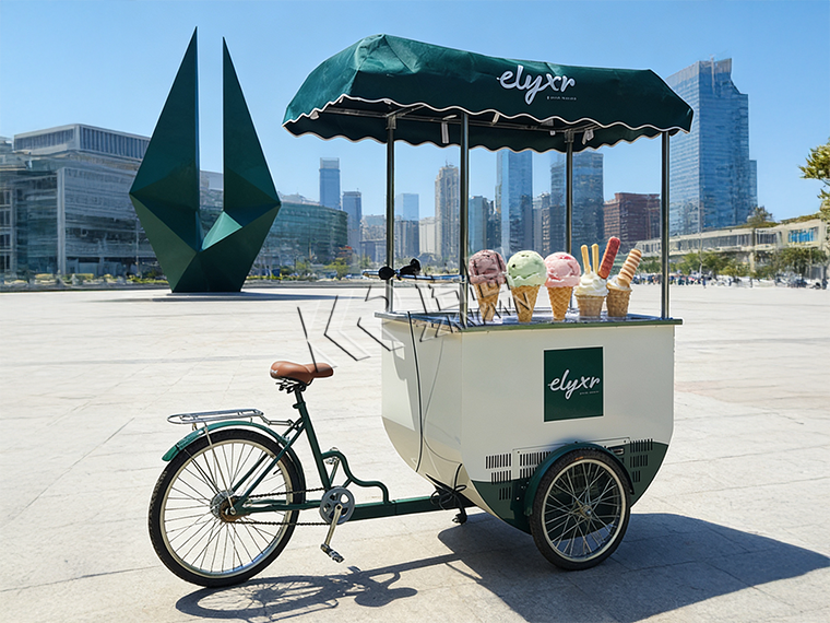 ice cream cart with freezer