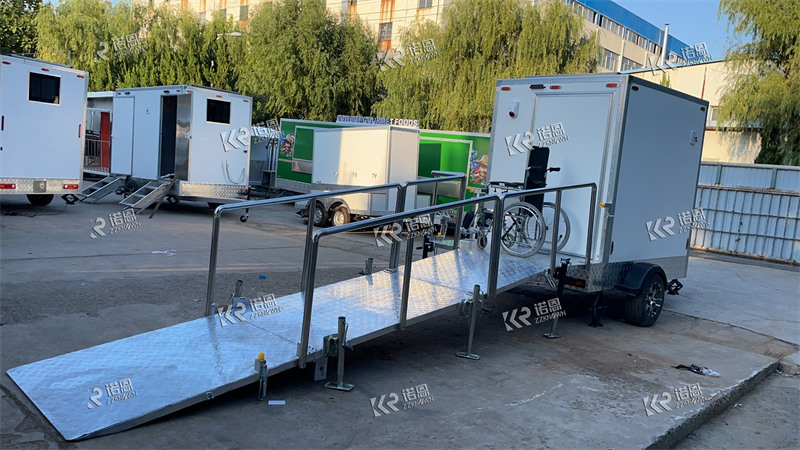 air conditioned luxury mobile portable toilet trailer for disabled person