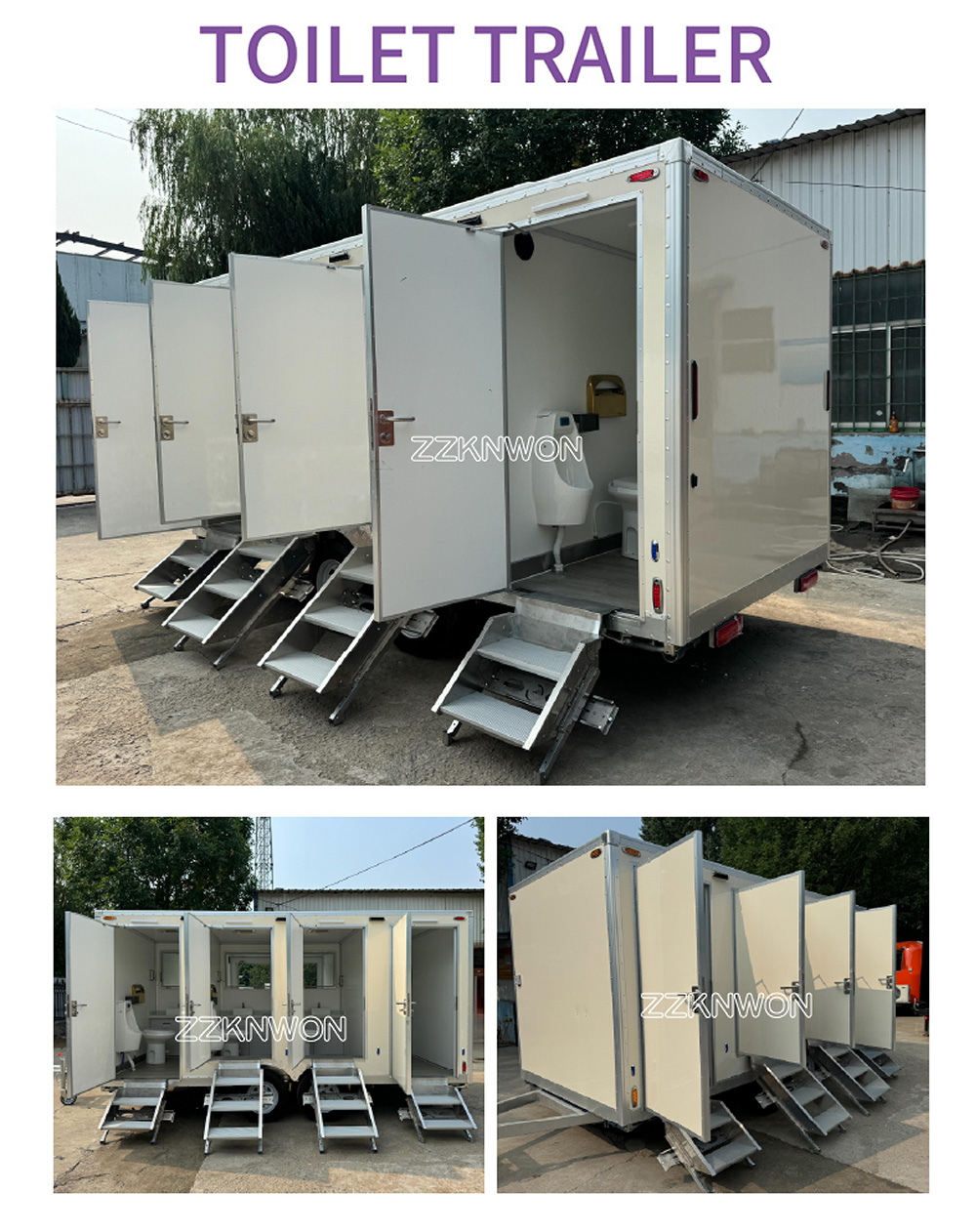 Premium Portable Restrooms Trailer – Customizable & Reliable