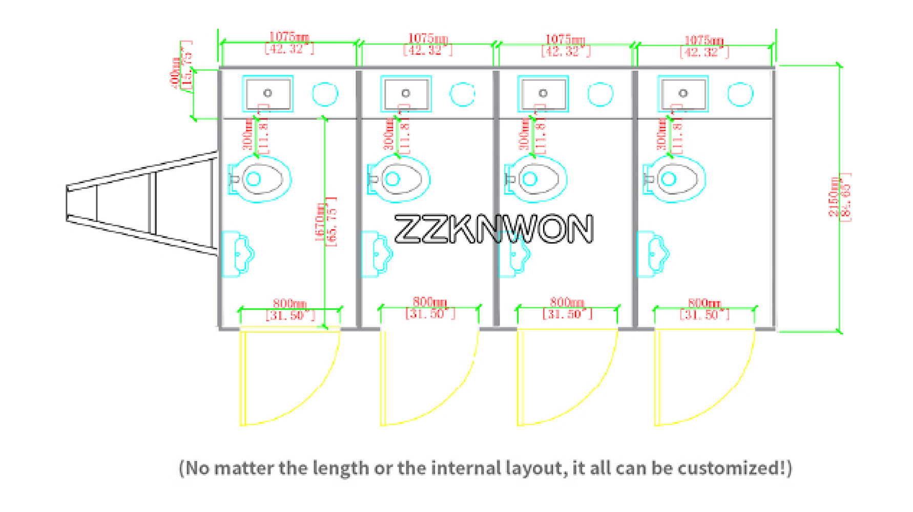 Premium Portable Restrooms Trailer – Customizable & Reliable