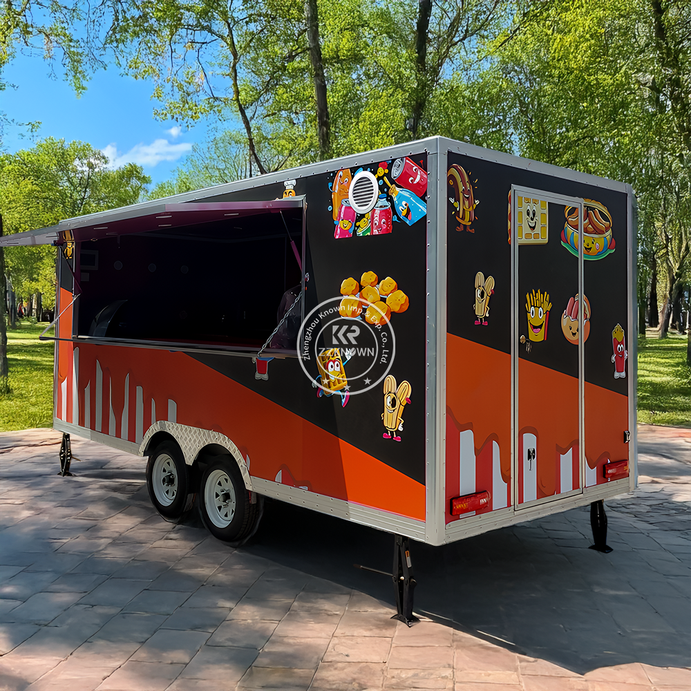 Custom 5m Purple Square Food Trailer for Sale – Turnkey Mobile Kitchen | ZZKNOWN