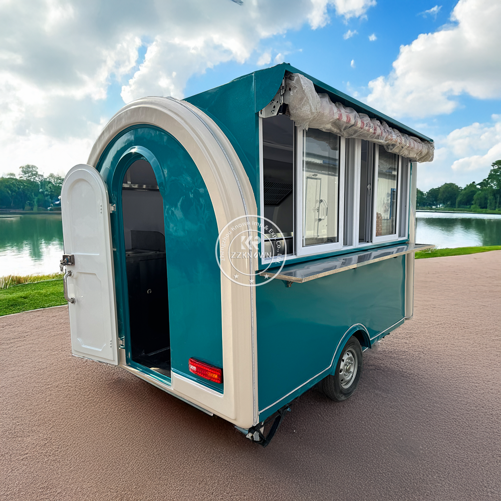 Custom Mobile Snack Cart – Compact 2.8M Food Trailer with Full Kitchen Setup