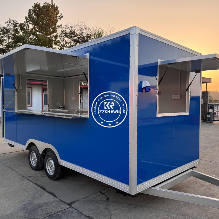 European Towable Food Trailer 480cm – Mobile Snack Cart with Serving Window