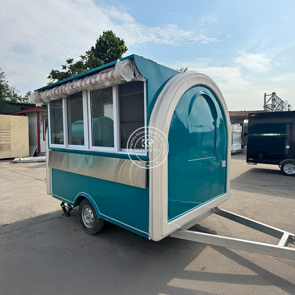 2.8m Fiberglass Food Trailer – Custom Mobile Snack Cart with Sink & Prep Table | ZZKNOWN Factory