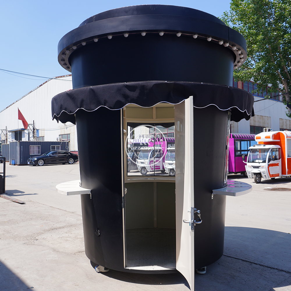 Custom Coffee Vending Kiosk – Coffee Cup Design Drink Cart for Street & Mall