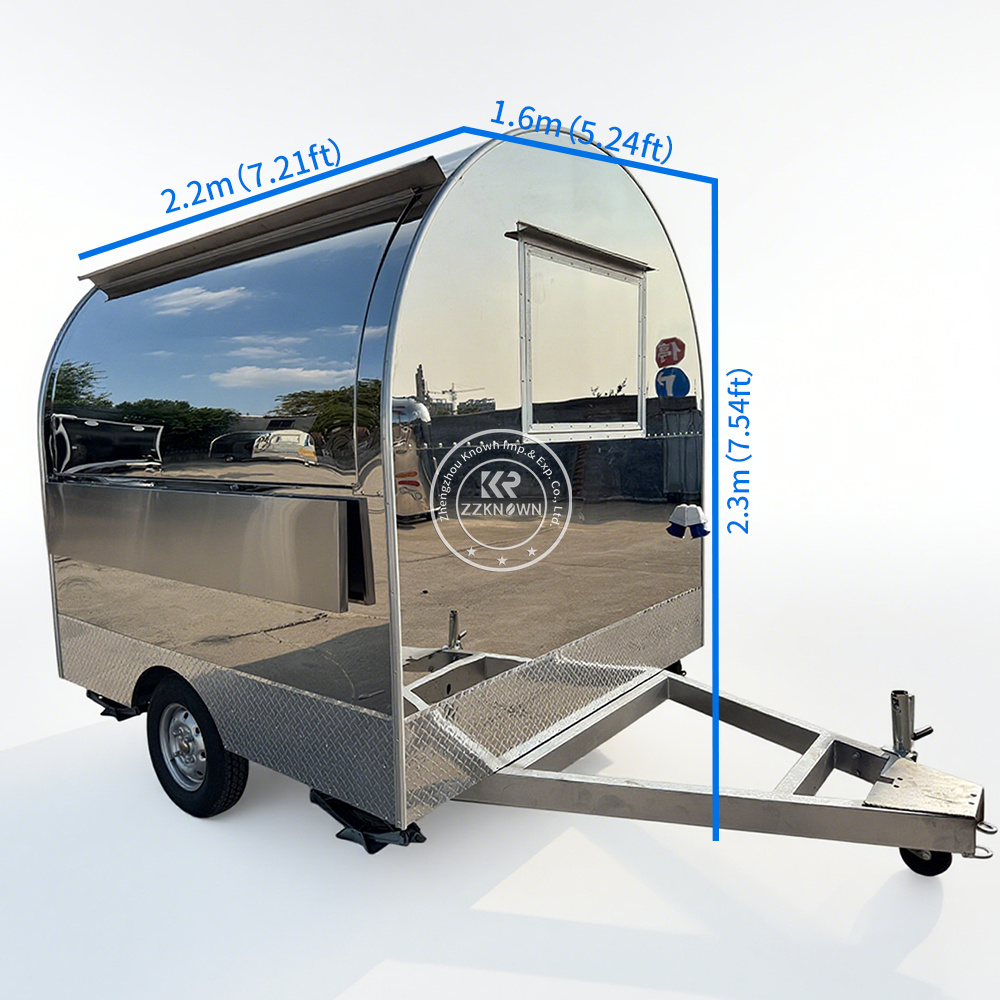 Stainless Steel Small Food Trailer | China Snack Cart Supplier