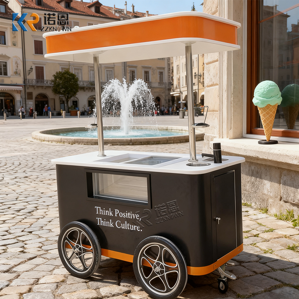Ice Cream Push Cart for Sale | Mobile Dessert Cart by ZZKNOWN