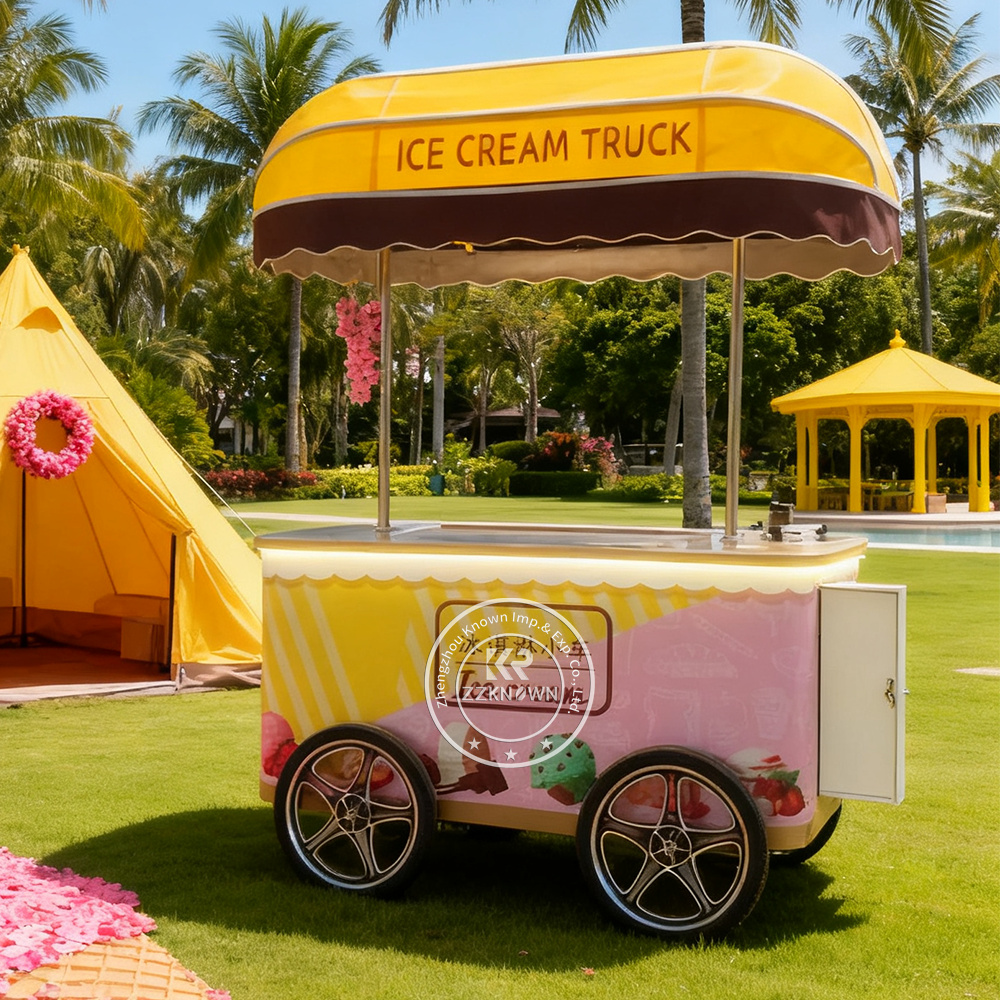 Ice Cream Push Cart for Sale | Mobile Dessert Cart by ZZKNOWN