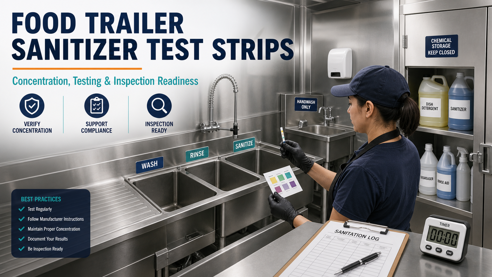 How Do You Test Sanitizer Concentration in a Food Trailer?