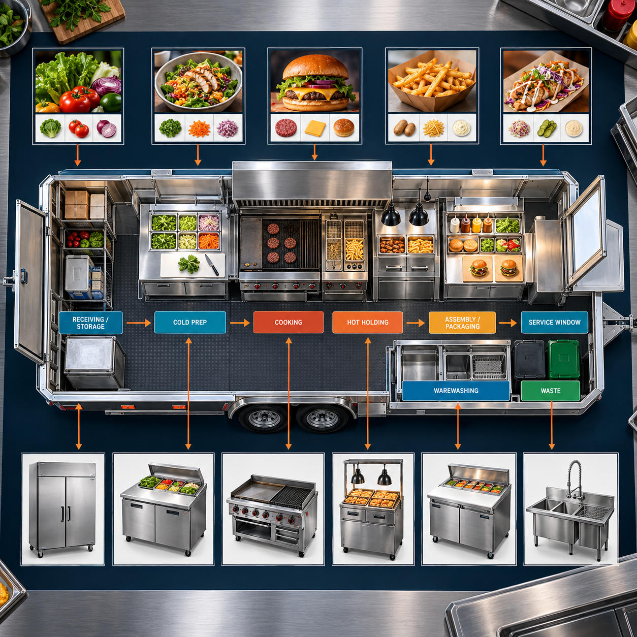 How to Turn Your Menu Into a Food Trailer Equipment List and Kitchen Layout
